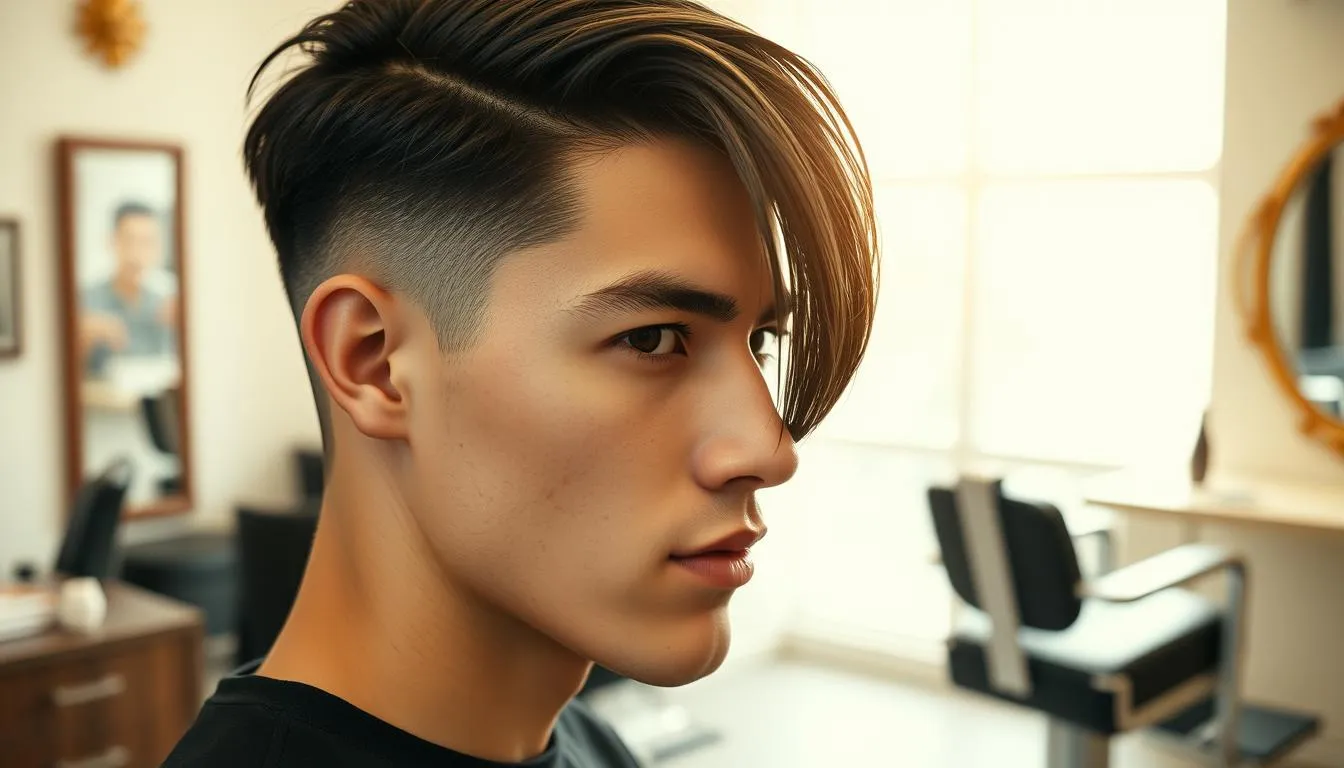 fryzura side part