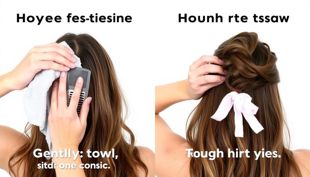 Kobieta wykonująca prawidłową pielęgnację włosów - codzienna pielęgnacja włosów